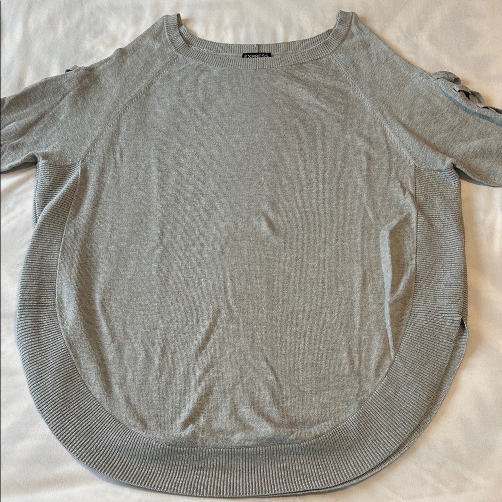 Express Light Gray Knit Top Size XS